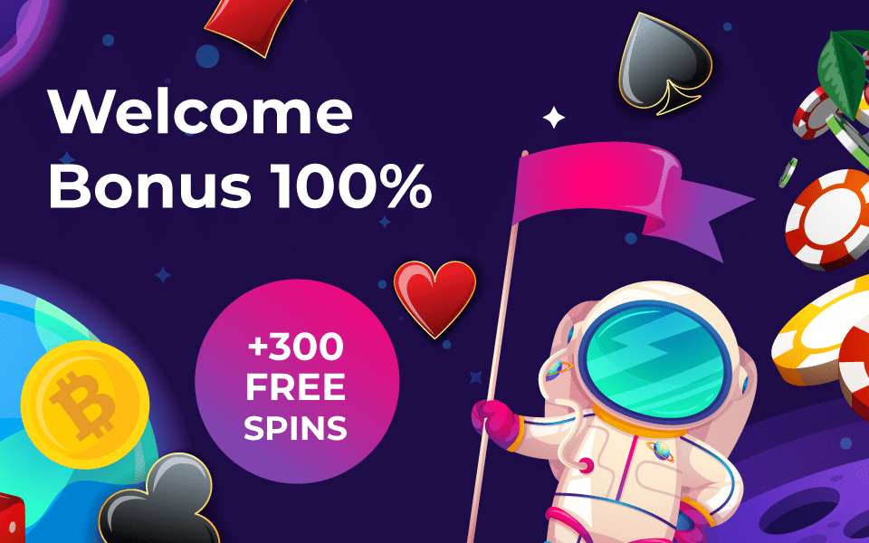 Crashino Special Welcome Bonus of 100% Deposit bonus + Up to 300 Free Spins