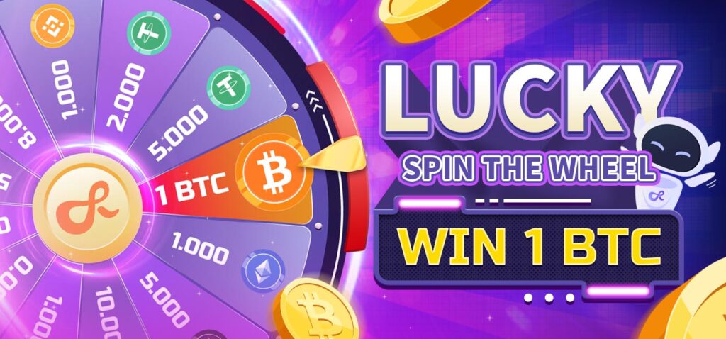 K8.io Lucky Wheel - Win 1 BTC 