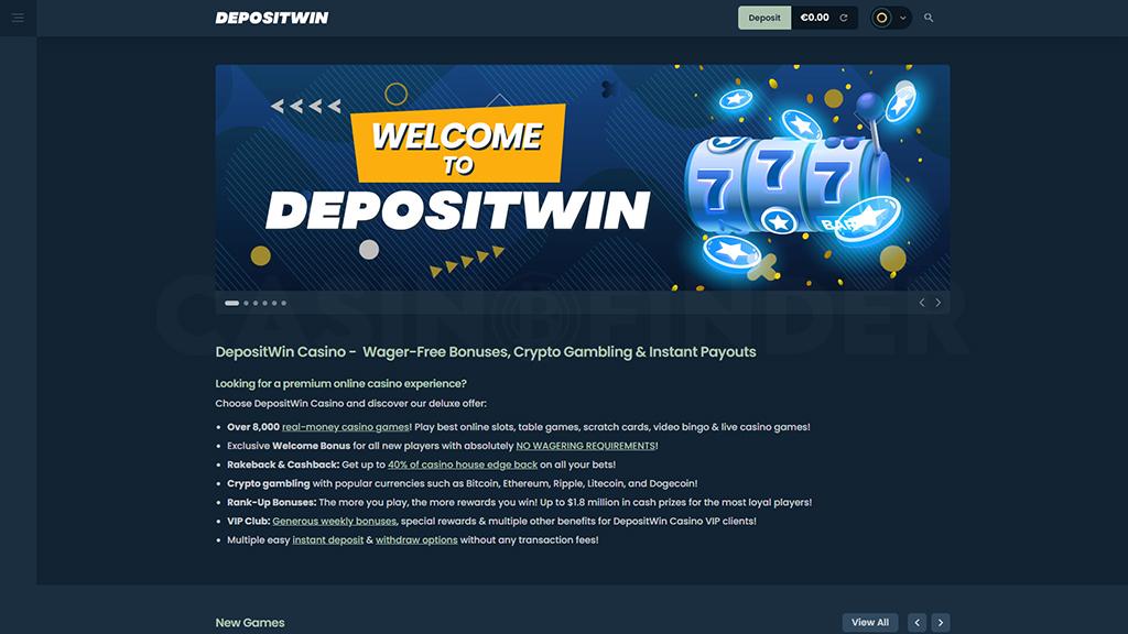 DepositWin Casino Overview | Casinofinder.co