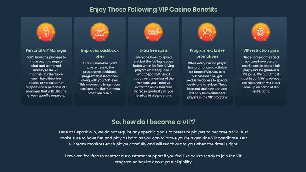 DepositWin Casino VIP Club | Casinofinder.co