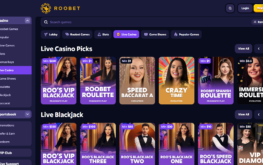 Roobet Live Casino Lobby