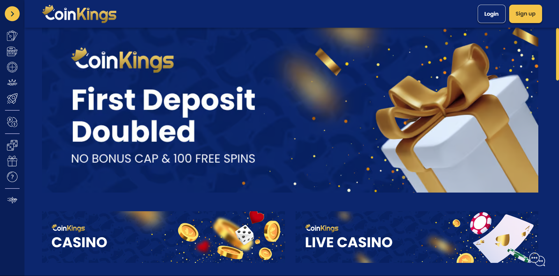 CoinKings Casino Lobby